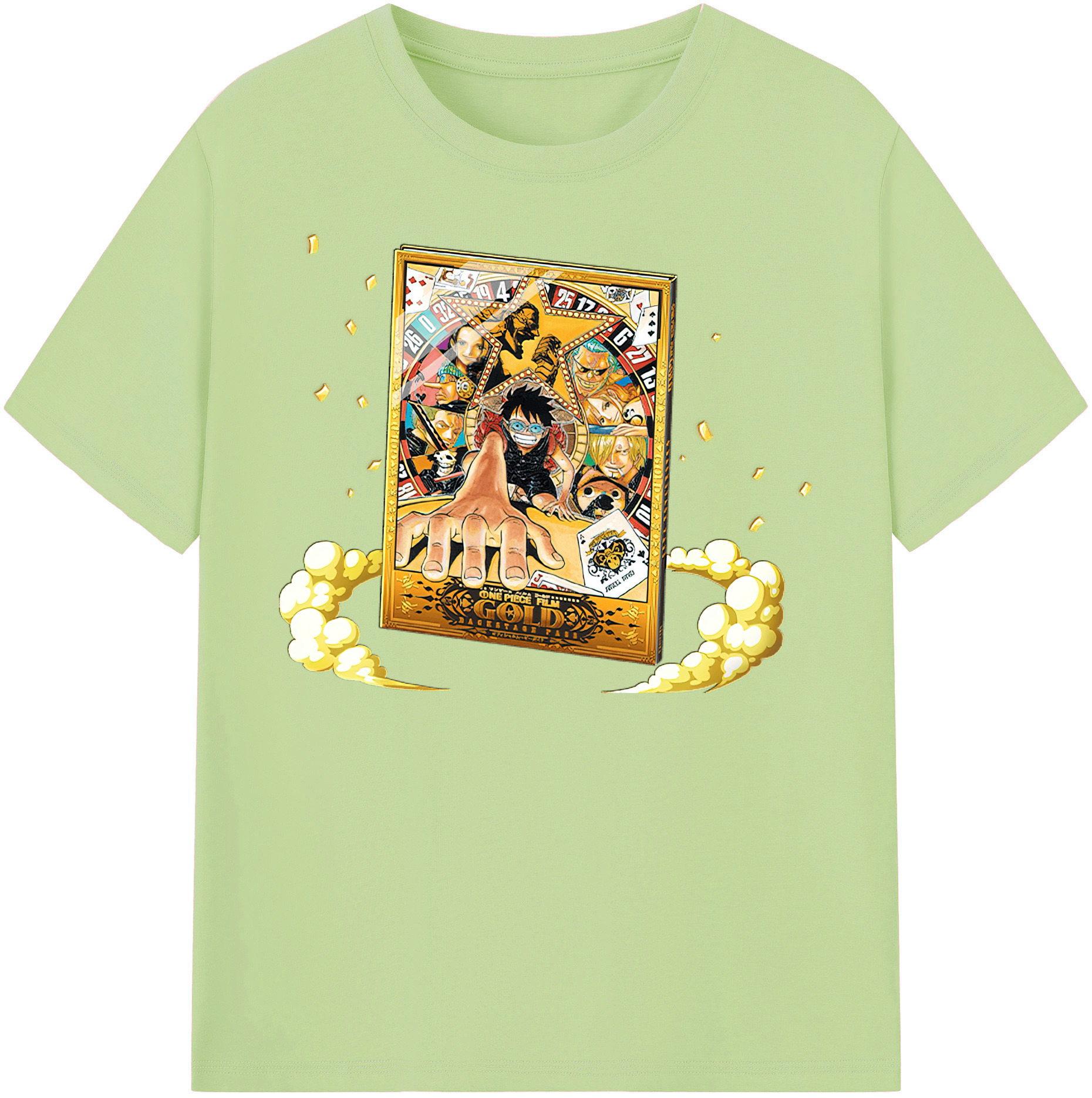 ワンピース モンキー・D・ルフィ ONE PIECE Monkey D. Luffy 綿100％半袖Tシャツ（フロントプリント）